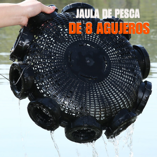 Jaula de pesca de nuevo estilo con 8 agujeros