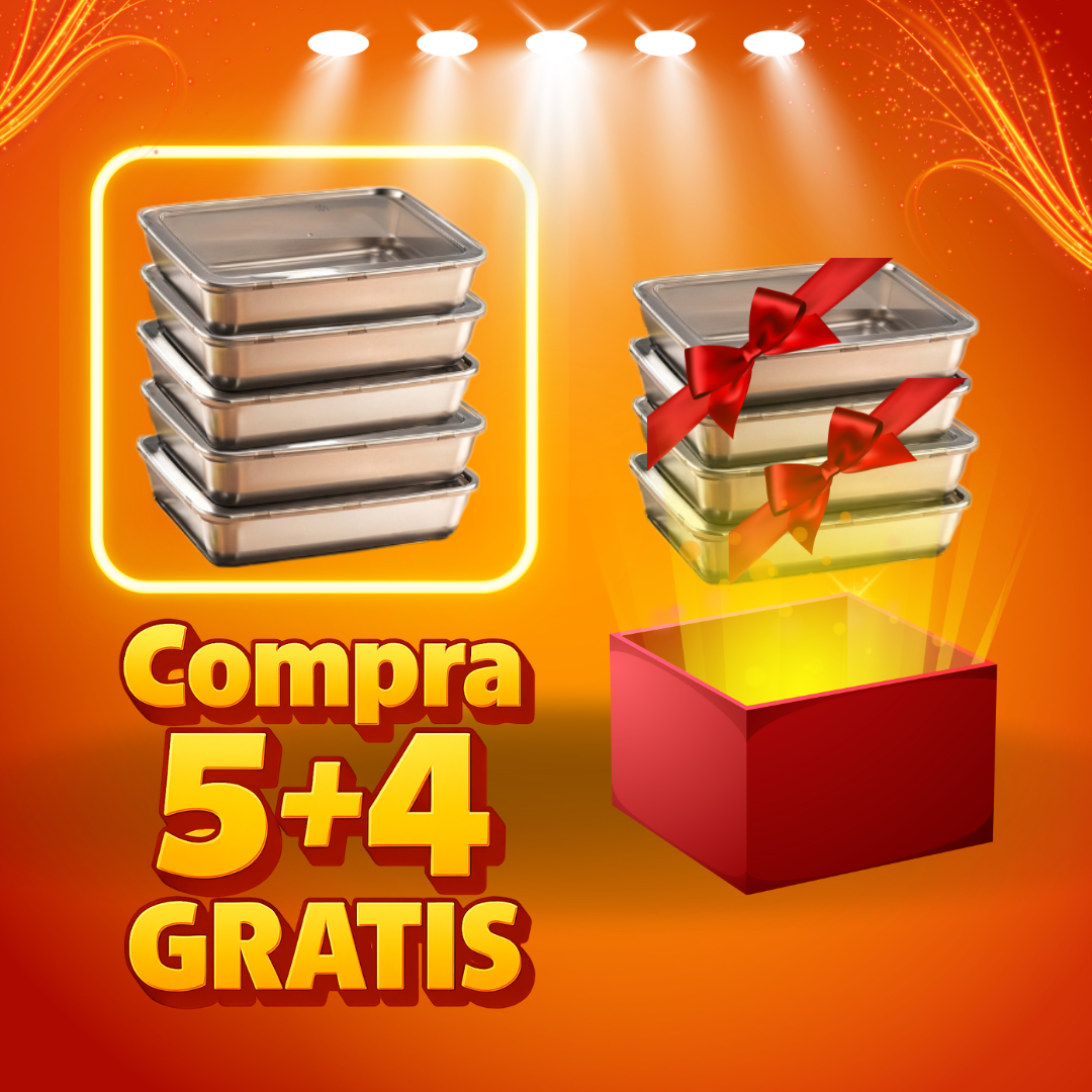 Caja de alimentos de acero inoxidable 304 (25 x 15 x 6 cm)