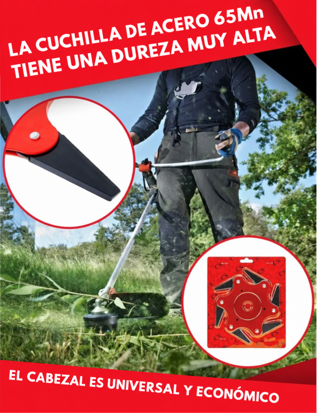 70% DE DESCUENTO | Lama Para Césped Con 6 Dientes De Acero (Accesorios Incluidos) (Bản sao)