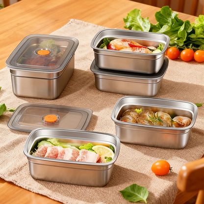 Box de comida al vacío de acero inoxidable antibacteriana 316 (19 x 13,5 x 5,5 cm)
