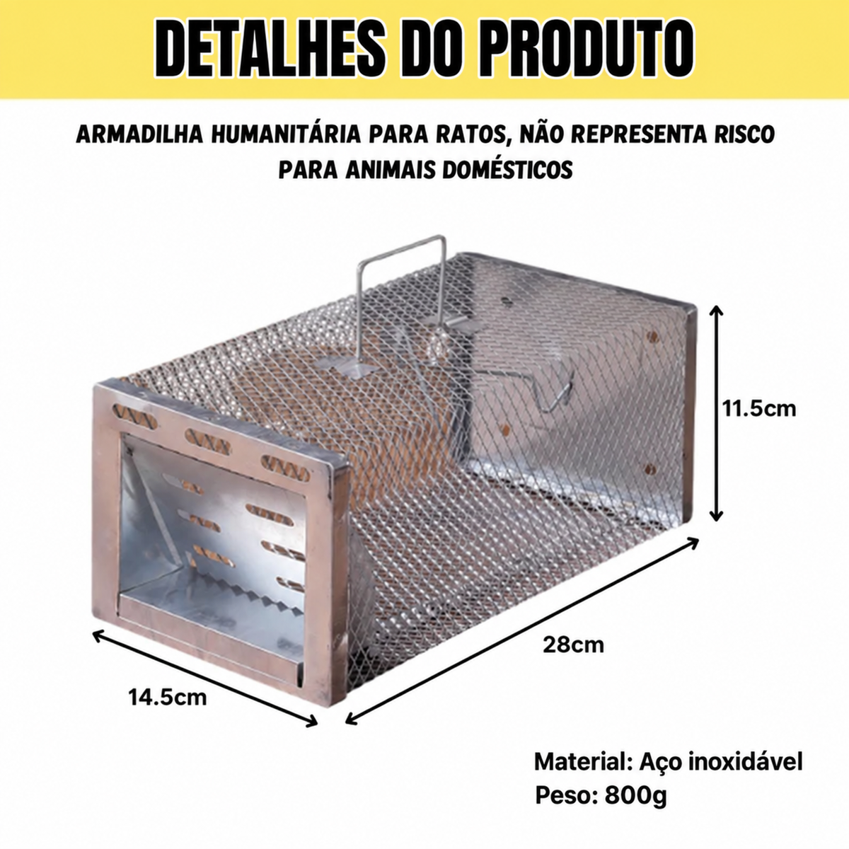 BestSeller™ - Jaula Trampa Humanitaria para Ratas, Ratones y Ardillas Vivas