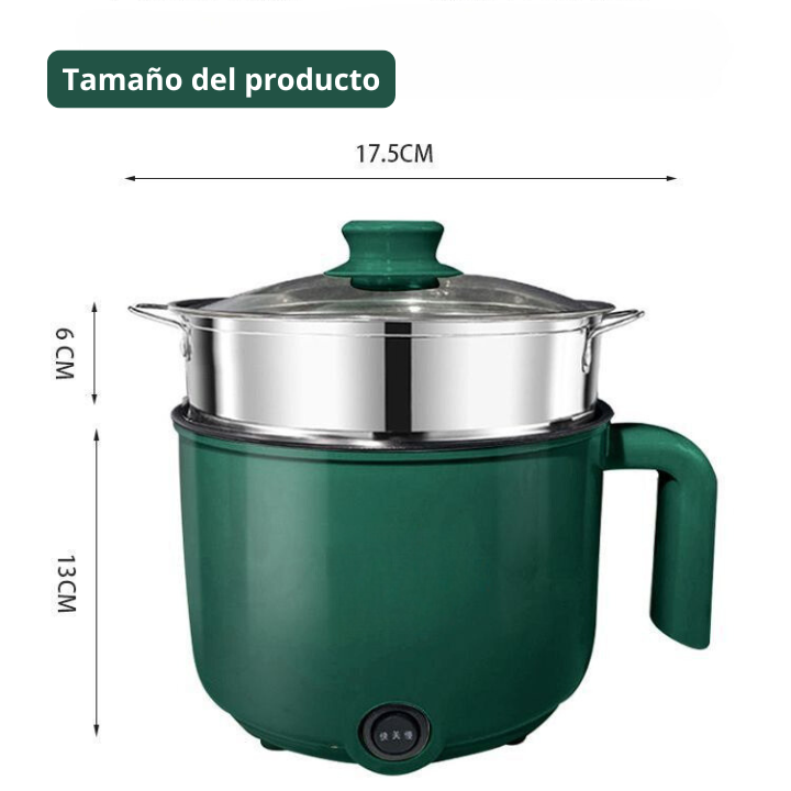 Olla eléctrica mini multifuncional de 2 potencias, incluye bandeja de vapor