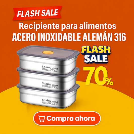 🇪🇸 Recipientes para alimentos de acero inoxidable alemán 316 con tapa al vacío